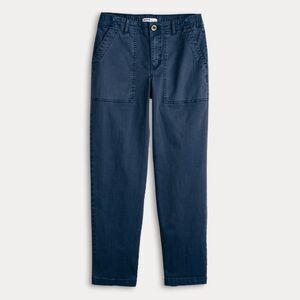 Sonoma Goods For Life Pants Size S Blue Straight Leg Women’s Utility Pockets NWT